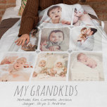Personalized 9-photo grandparent's blanket<br><div class="desc">Personalize this modern, elegant blanket with 9 photos of the grandchildren and their names to create a beautiful gift that grandmas and grandpas will treasure. All text is easy to edit. Tip: Try to use photos with similar colours to make this design really pop. If you need any help customizing...</div>