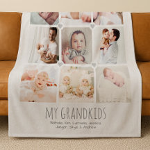 Personalized 9-photo grandparent's blanket