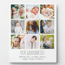 Personalized 9-photo grandparents' plaque