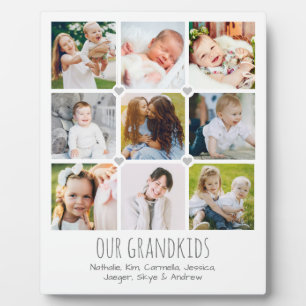 Personalized 9-photo grandparents' plaque