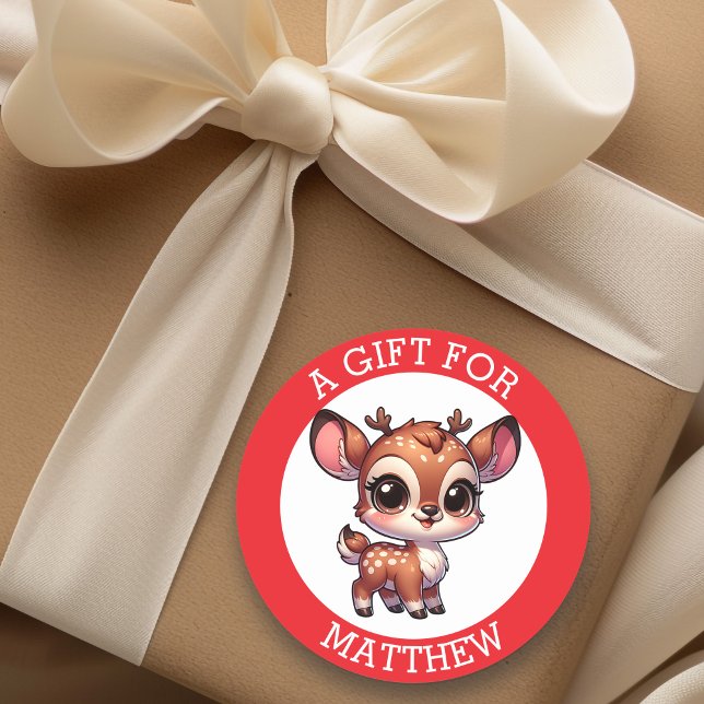 Personalized A Gift For Christmas  Classic Round Sticker (Creator Uploaded)