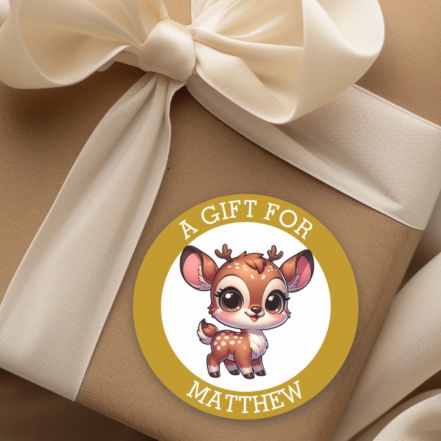 Personalized A Gift For Christmas  Classic Round Sticker (Creator Uploaded)