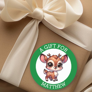 Personalized A Gift For Christmas Classic Round Sticker