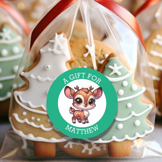 Personalized A Gift For Christmas  Classic Round Sticker (Creator Uploaded)