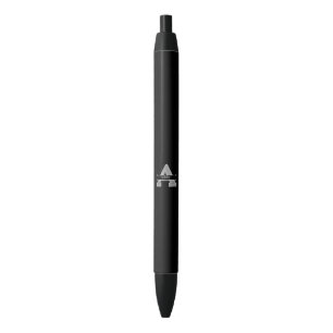 Personalized A Initial Silver Monogram Your Name Black Ink Pen