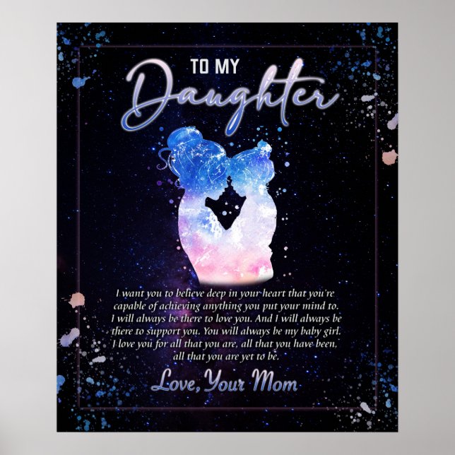 Personalized A Letter To My Daughter, Blanket for Poster (Front)