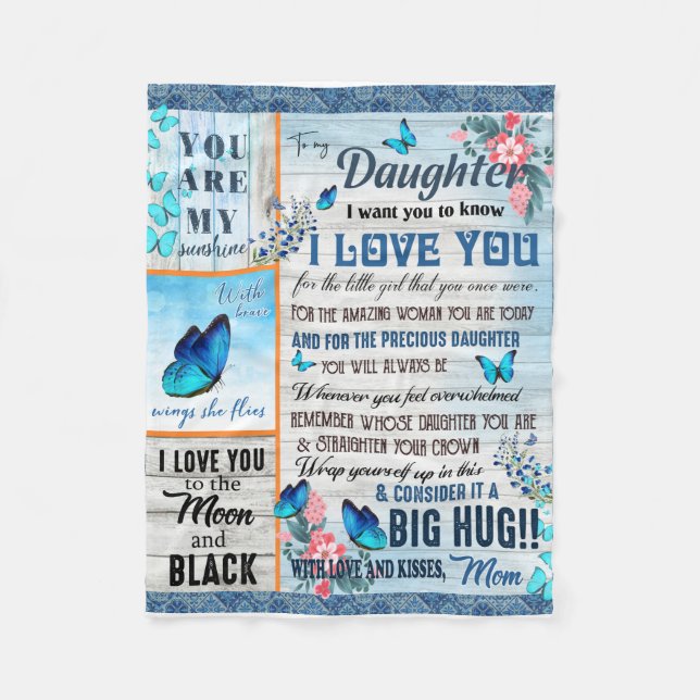 Personalized A Letter To My Daughter, Fleece Blanket (Front)