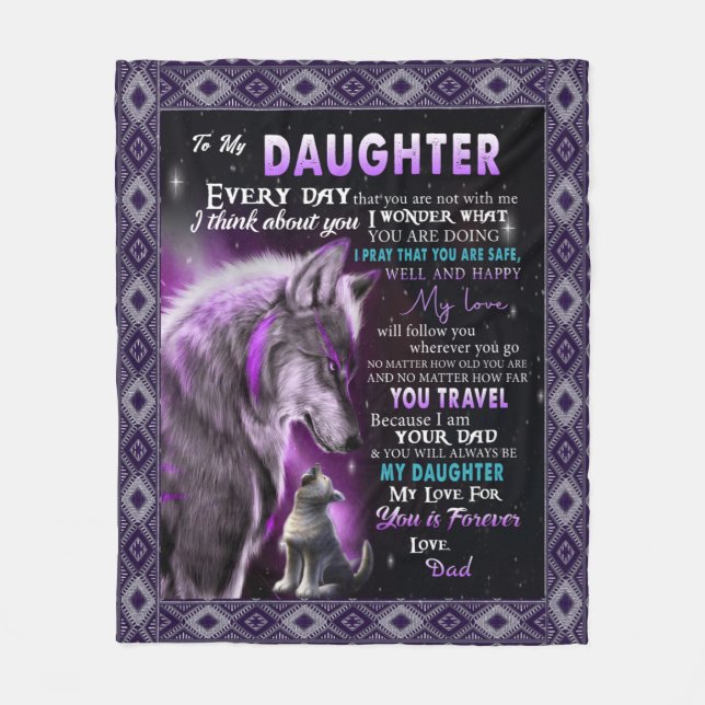 Personalized A Letter To My Daughter Fleece Blanket (Front)