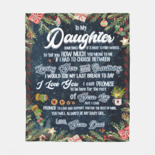 Personalized A Letter To My Daughter From Dad, Fleece Blanket