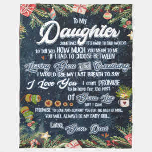 Personalized A Letter To My Daughter From Dad, Fleece Blanket