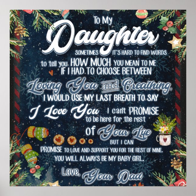 Personalized A Letter To My Daughter From Dad, Poster (Front)