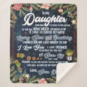 Personalized A Letter To My Daughter From Dad, Sherpa Blanket