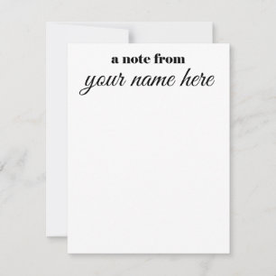 Personalized A Note From Notecards