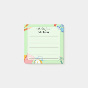 Personalized "A Note From" Teacher Post-it Notes