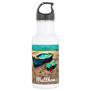 Personalized Abandoned Beach  Lifeguard Chair 532 Ml Water Bottle