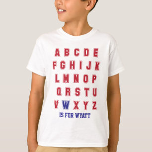 Personalized ABC Alphabet Letters W is for ... T-Shirt