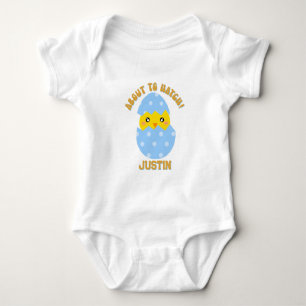 Personalized About To Hatch - Baby Boy Easter Bodysuit