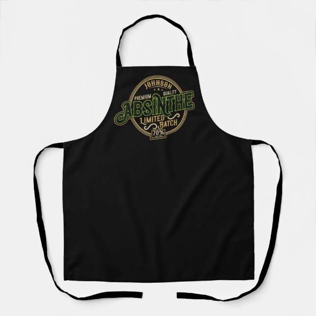 Personalized Absinthe Herbal Spirit Liquor Label Apron (Front)