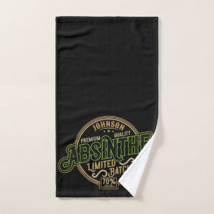 Personalized Absinthe Herbal Spirit Liquor Label Bath Towel Set
