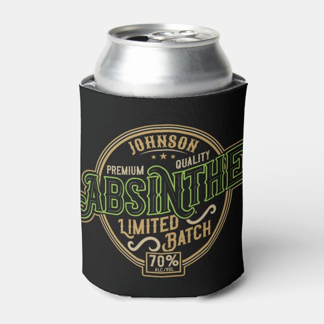 Personalized Absinthe Herbal Spirit Liquor Label Can Cooler (Can Front)
