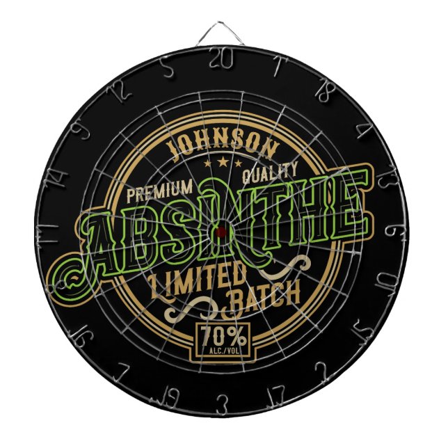 Personalized Absinthe Herbal Spirit Liquor Label Dartboard (Front)