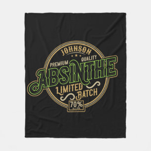 Personalized Absinthe Herbal Spirit Liquor Label Fleece Blanket