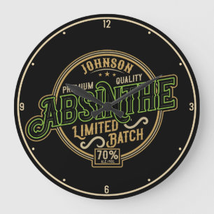 Personalized Absinthe Herbal Spirit Liquor Label Large Clock