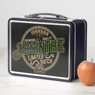 Personalized Absinthe Herbal Spirit Liquor Label Metal Lunch Box