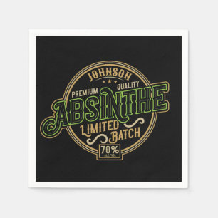 Personalized Absinthe Herbal Spirit Liquor Label Napkin