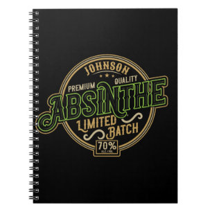 Personalized Absinthe Herbal Spirit Liquor Label Notebook