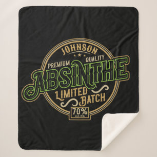 Personalized Absinthe Herbal Spirit Liquor Label Sherpa Blanket