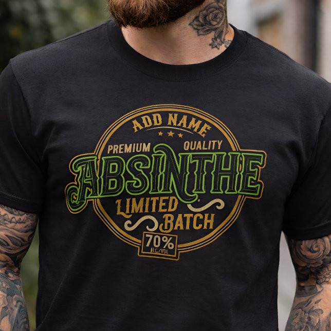 Personalized Absinthe Herbal Spirit Liquor Label T-Shirt (Creator Uploaded)