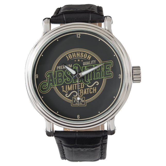 Personalized Absinthe Herbal Spirit Liquor Label Watch (Front)