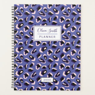 Personalized Abstract Animal Print Purple Planner