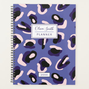Personalized Abstract Animal Print Purple Planner