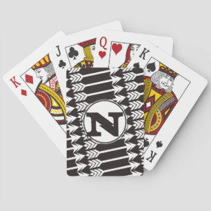 Personalized Abstract Arrow Monogram Playing Cards