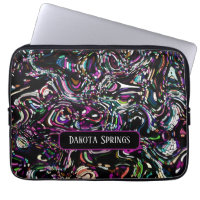 Personalized Abstract Art Black Swirl Purple