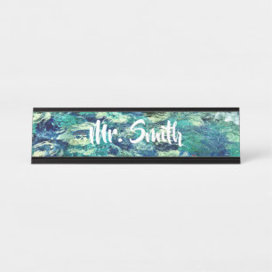 Personalized Abstract Art Paint Water Photo Desk Name Plate