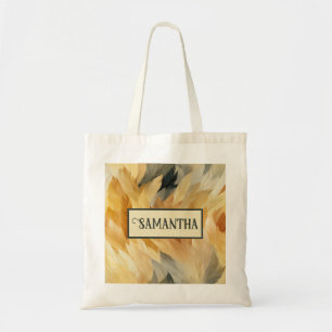 Personalized Abstract Autumn Colour Leaves  Tote Bag