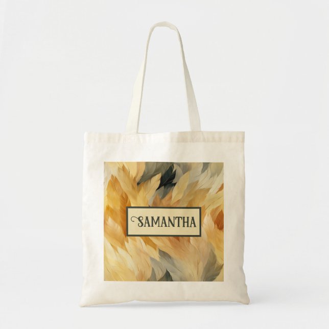 Personalized Abstract Autumn Colour Leaves  Tote Bag (Front)