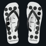 Personalized Abstract Black Dots & Lines Flip Flop<br><div class="desc">Personalized Abstract Black Dots & Lines Flip Flops (men or women)
Personalized with the name of the bride and groom.  Get 1 pair for the bride  and 1 pair for the groom .</div>