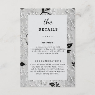 Personalized Abstract Black & White Floral Details Enclosure Card