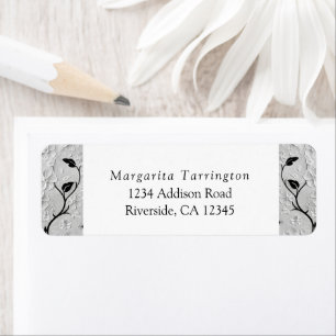 Personalized Abstract Black & White Florals