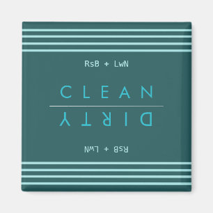 Personalized Abstract Blue & White Clean/Dirty Magnet