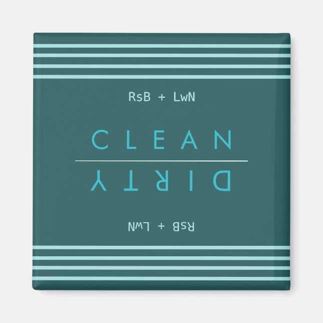 Personalized Abstract Blue & White Clean/Dirty Magnet (Front)