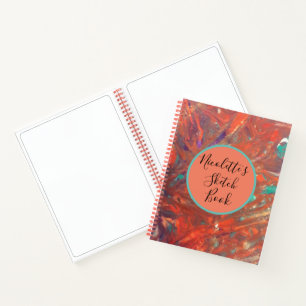 Personalized Abstract Bold Orange Painting Notebook