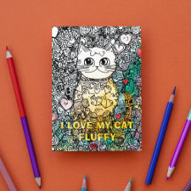Personalized Abstract Cat Colouring