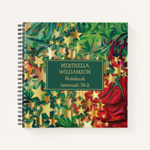 Personalized Abstract CHRISTMAS STARS Notebook
