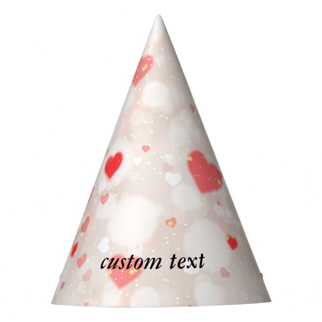Personalized Abstract Colourful Hearts Pattern Party Hat (Front)