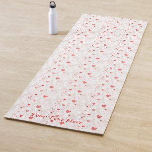 Personalized Abstract Colourful Hearts Pattern Yoga Mat